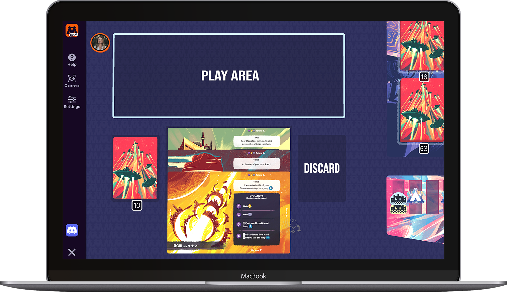 Board game demo on laptop